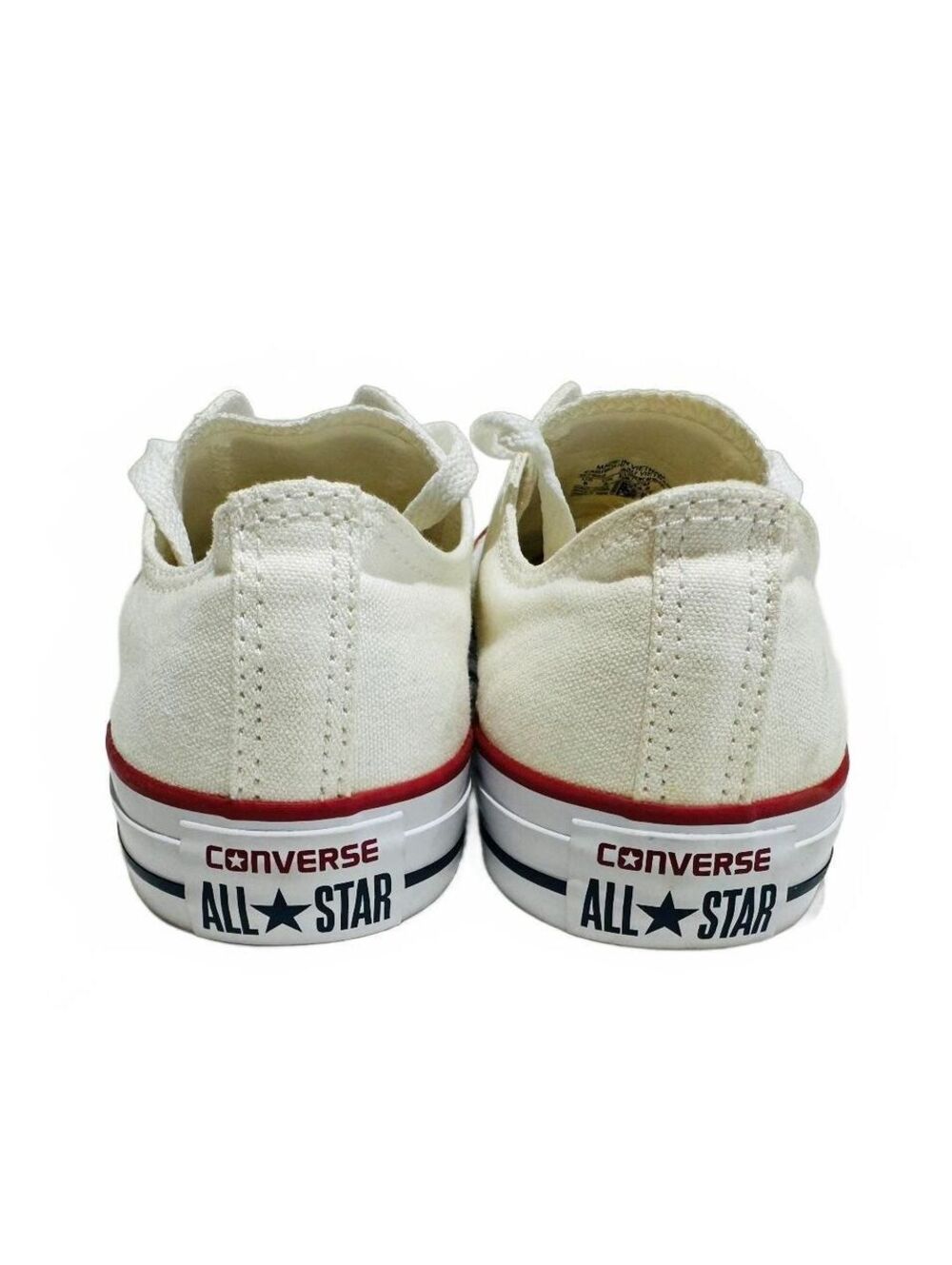 Converse Chuck Taylor All Star Low Top Sneakers White Red Woman's Size 8 - Picture 7 of 11